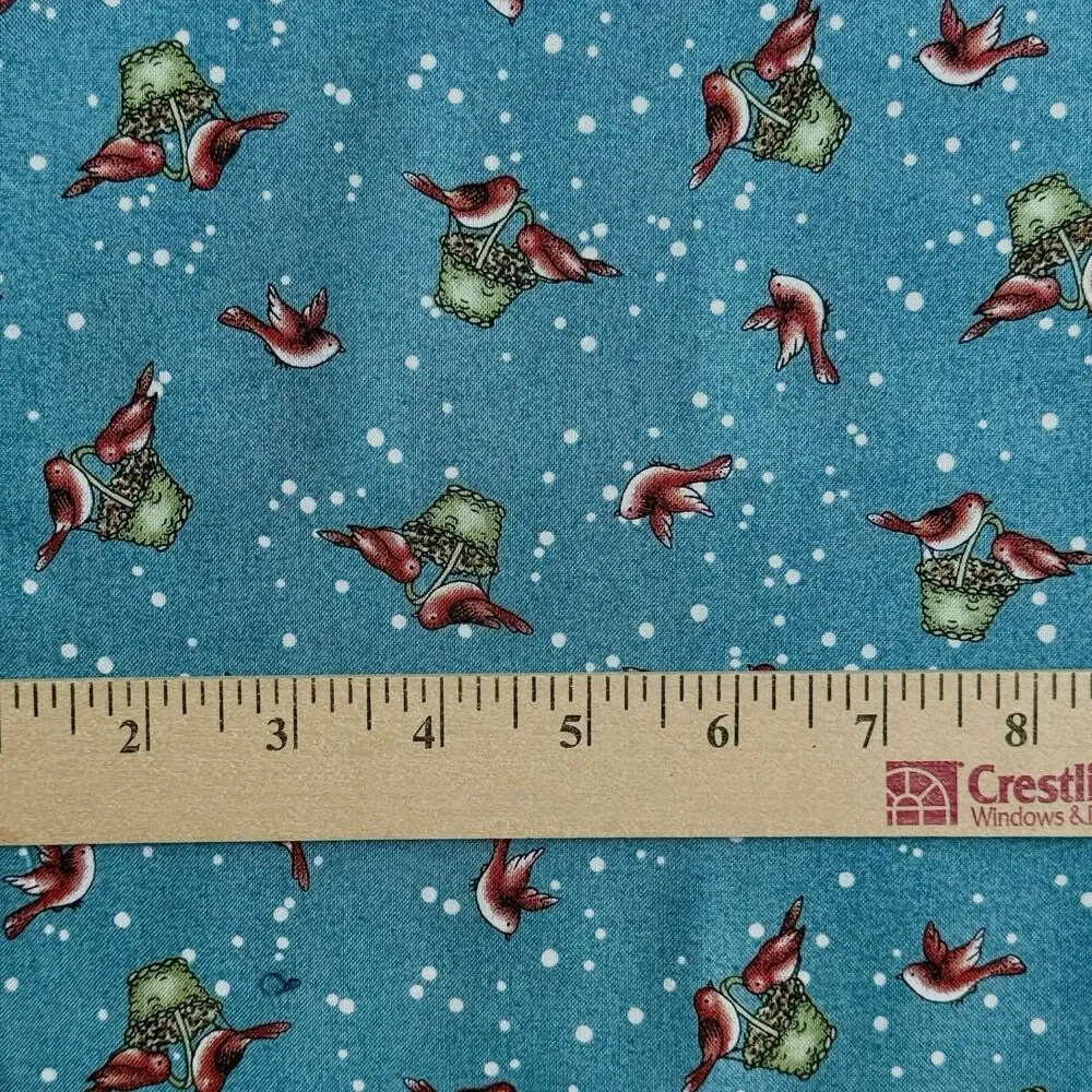 Fresh Fallen Snow by Kris Lammers 16008 Maywood Cotton Fabric Cardinals 34 x 44